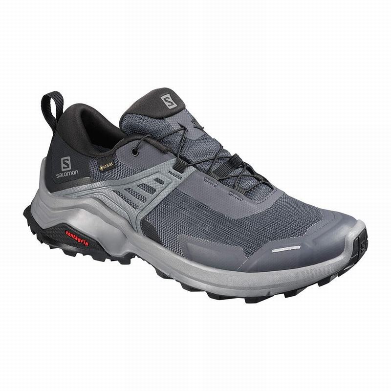 Salomon Israel X RAISE GORE-TEX - Womens Hiking Shoes - Dark Blue/Black (NJRB-95463)